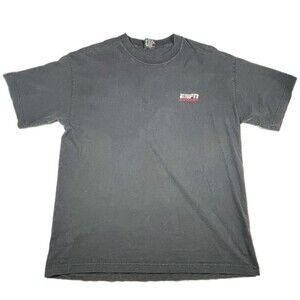 Vintage ESPN Embroidered Shirt Mens Size XL Black 90’s Short Sleeve